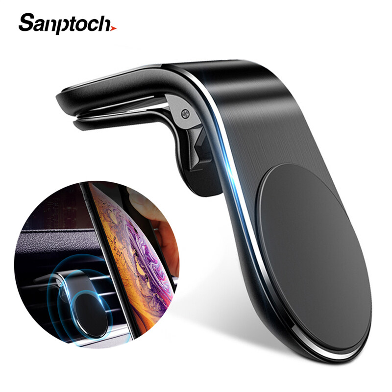 Sanptoch 360 Metal Magnetic Car Phone Holder Stand For iphone Samsung Xiaomi Huawei Car Air Vent Magnet Stand in Car GPS Mount Holder