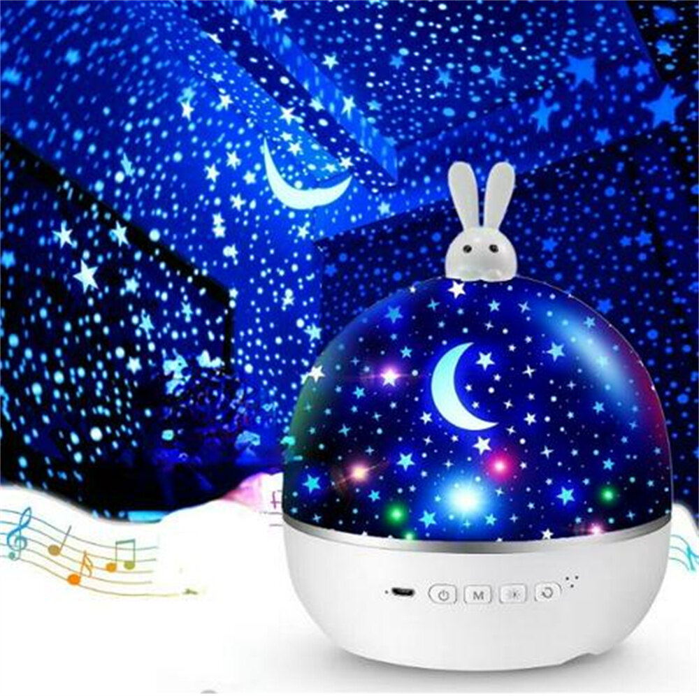Eastwing Children's room night light Bluetooth music children's night light projector star night light projector bedroom movie baby projector girls' night light USB Projection Lamp