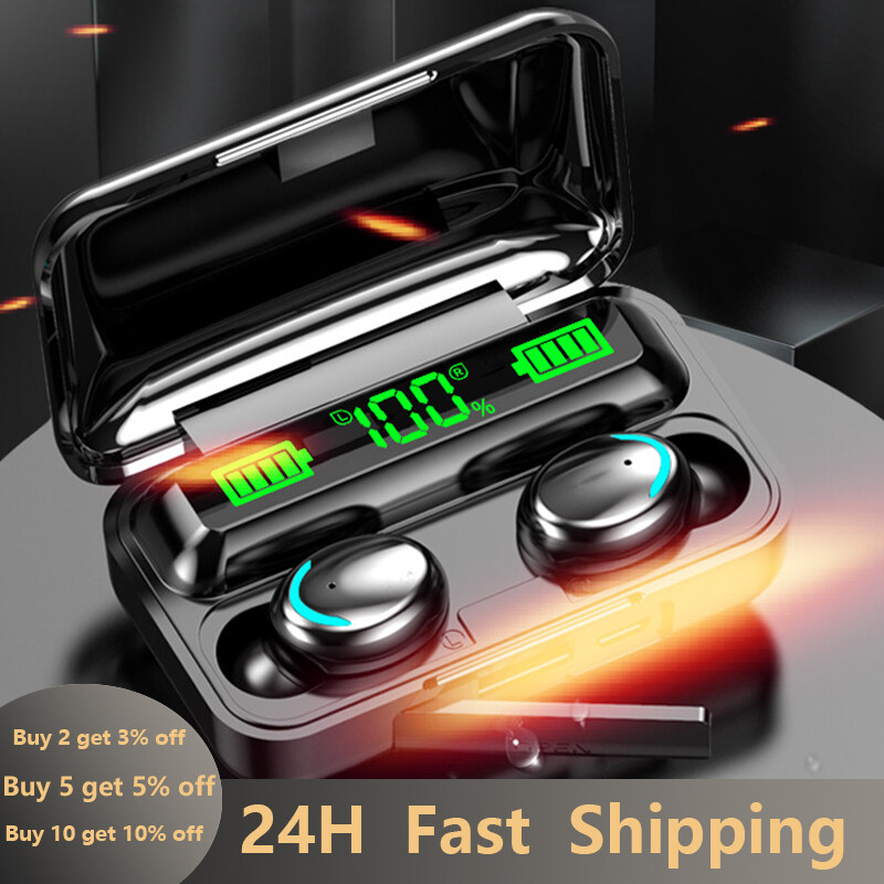 【Ready Stock】Vitog F9-5 Original Wireless Bluetooth Earphone with Mic,Noise Reduction Touch Control Handsfree Wireless Earbuds for Sports/Gaming,Waterproof HD Call Bluetooth Headset for Redmi iPhone H